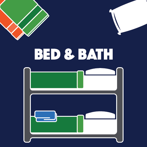 Tax free bed and bath items button linked to a PDF list