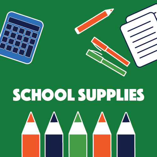 Tax free school supplies button linked to a PDF list