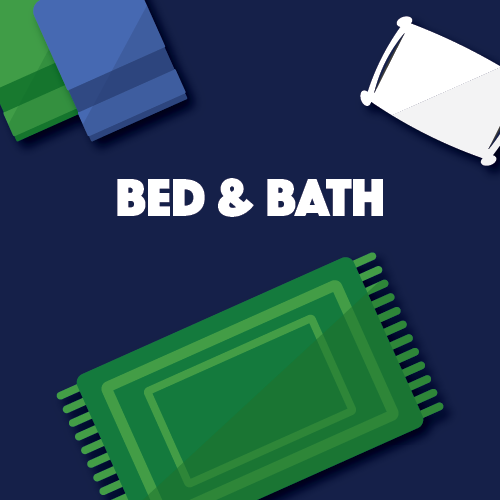 Tax free bed and bath items button linked to a PDF list