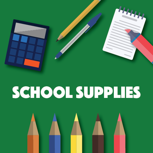 Tax free school supplies button linked to a PDF list