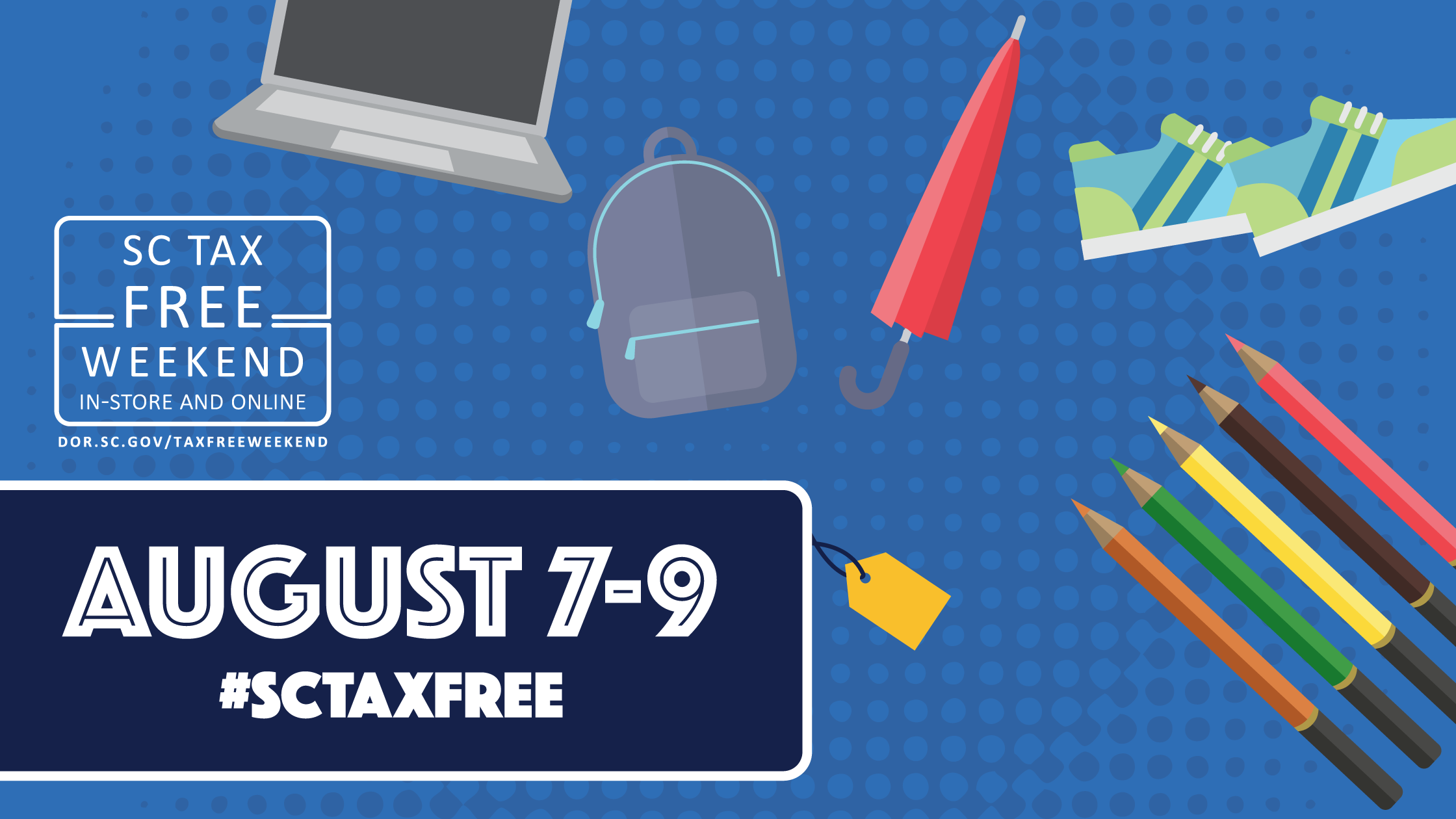items for sale - tax free weekend logo - august 7-9 - #SCTaxFree