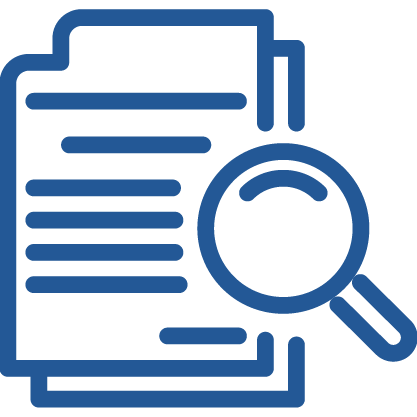 documents with magnifying glass